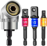 Carbide Right-Angle Drill Bit Kit – High-Efficiency Drilling Tool for Tight Spaces (3-Piece Black-Color Rods + Black Short Right-Angle Bit)