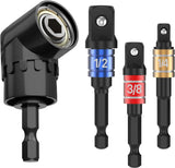 Carbide Right-Angle Drill Bit Kit – High-Efficiency Drilling Tool for Tight Spaces (3-Piece Black-Color Rods + Silver Short Right-Angle Bit)