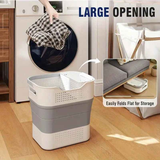 Multi-functional Folding Laundry Basket: Hassle-free Storage, One Basket for All Your Clothes Sorting.light brown