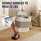Multi-functional Folding Laundry Basket: Hassle-free Storage, One Basket for All Your Clothes Sorting.light brown