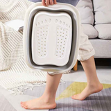 Foldable Foot Soak Tub: TPE Collapsible Deep Tub with Lid for Heat Retention, Foot Massage, Essential for Home Wellness and Relaxation.GREY
