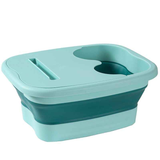 Foldable Foot Soak Tub: TPE Collapsible Deep Tub with Lid for Heat Retention, Foot Massage, Essential for Home Wellness and Relaxation.GREY