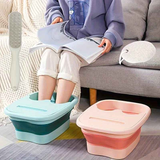 Foldable Foot Soak Tub: TPE Collapsible Deep Tub with Lid for Heat Retention, Foot Massage, Essential for Home Wellness and Relaxation.GREEN