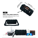 Cycling top tube bag, 2.4L large capacity holds all your small essentials, six reflective strips keep you safe during night rides, detachable for use as a crossbody bag, one bag for multiple uses./black