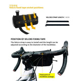 Cycling top tube bag, 2.4L large capacity holds all your small essentials, six reflective strips keep you safe during night rides, detachable for use as a crossbody bag, one bag for multiple uses./ching; cyan