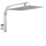 Darrahopens Furniture > Bathroom > Shower Heads & Screens Chrome Square 12" Large Rainfall Shower Head Rose Brass Gooseneck Wall Arm Set
