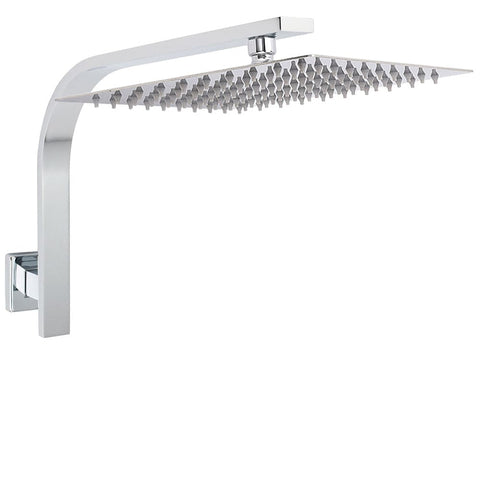 Darrahopens Furniture > Bathroom > Shower Heads & Screens Chrome Square 12" Large Rainfall Shower Head Rose Brass Gooseneck Wall Arm Set