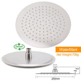 Brushed Nickel 10" Round Rainfall Shower Head 360°Swivel Gooseneck Wall Arm Set | darrahopens.com.au Premium AU Stock