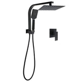 Darrahopens Furniture > Bathroom > Shower Heads & Screens WELS Matt Black 8" Shower Head 3 Modes Handheld Gooseneck Arm Square 2in1 Set Mixer