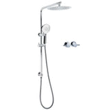 WELS Dual Shower Set 10" Rainfall Head 3 Modes Handheld Rose Silde Rail Chrome Round Taps | darrahopens.com.au Premium AU Stock