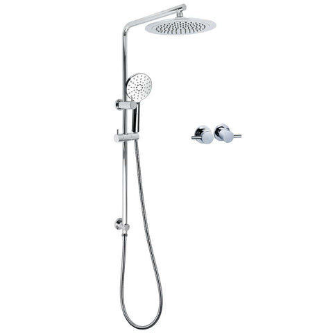 WELS Chrome 9" Rain Shower Head 3 Modes Handheld Rose Slide Rail Set Twin Taps | darrahopens.com.au Premium AU Stock