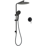Darrahopens Furniture > Bathroom > Shower Heads & Screens WELS Matt Black Dual Shower 12" Large Shower Rain Head + Handheld Silde Wall Rail Mixer Set