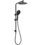 Darrahopens Furniture > Bathroom > Shower Heads & Screens Matt Black Round 9" Rainfall Head Handheld Sliding Rail Wall Arm Dual Shower Set
