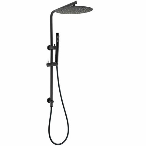 Round 300mm Rain Shower Head Brass Handheld Riser Rail Set Diverter Matt Black | darrahopens.com.au Premium AU Stock
