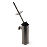 Darrahopens Home & Garden > Bathroom Accessories > Shower Accessories Bathroom Accessory Gun Metal Round Toilet Brush & Stainless Steel Holder Cup Kit