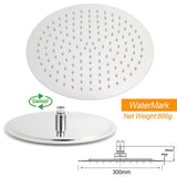 Darrahopens Furniture > Bathroom > Shower Heads & Screens WELS Chrome Round Large 12" Rain Shower Head 3 Modes Handheld Wall Arm Rail 2in1 Set