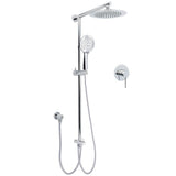 Darrahopens Furniture > Bathroom > Shower Heads & Screens WELS Chrome Round 9" Rainfall Dual Shower Head & Handheld Sliding Rail Wall Arm + Single Mixer