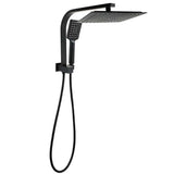 Darrahopens Furniture > Bathroom > Shower Heads & Screens WELS Matt Black 10" Rain Shower Head 3 Mode Handheld Gooseneck Arm Diverter 2in1 Set