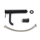 Darrahopens Furniture > Bathroom > Shower Heads & Screens Matt Black Tall Laundry Round Curve Spout Basin Mixer Vanity Sink Faucet Tapware