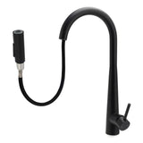 Darrahopens Furniture > Bathroom > Shower Heads & Screens Round Matt Black Pull Out Kitchen Sink Tap Laundry Basin Mixer 2 Way Spout Set