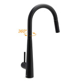 Darrahopens Furniture > Bathroom > Shower Heads & Screens Round Matt Black Pull Out Kitchen Sink Tap Laundry Basin Mixer 2 Way Spout Set