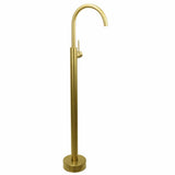 Darrahopens Furniture > Bathroom > Shower Heads & Screens Brushed Gold Bath Tub Mixer Tap Free Standing Faucet Filler Spout Hot Cold Water