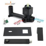 Darrahopens Furniture > Bathroom > Shower Heads & Screens Matt Black Basin Mixer Bathroom Tub Faucet Wall Mount Tap Hot Cold Water Spout