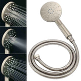 WELS Brushed Nickel 2in1 Shower Set Sliding Rail Arm 8" Round Head Handheld Small Face Mixer