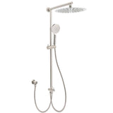 Darrahopens Furniture > Bathroom > Shower Heads & Screens Brushed Nickel 2in1 Round 12" Stainless Steel Rainfall Head Shower Handheld Sliding Rail Arm Set