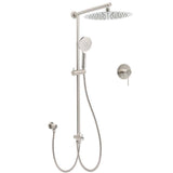 Darrahopens Furniture > Bathroom > Shower Heads & Screens Brushed Nickel Round 12" Rainfall Head Shower Handheld Sliding Rail Arm Mixer 2in1 Set