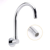 Darrahopens Furniture > Bathroom > Shower Heads & Screens Chrome Round Gooseneck Arm Faucet Water Outlet Wall Mounted Swivel Bathtub Spout