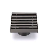 Darrahopens Furniture > Bathroom > Shower Heads & Screens Gun Metal SUS 100mm Square Strip Fence Floor Drain Small Shower Grate 50mm Waste