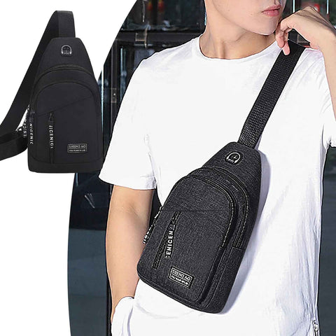 Waterproof Crossbody Sling Bag for Women and Men, Black Small Chest Backpack for Hiking Travel Camping In Australia - Darrahopens