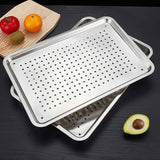 Stainless Steel Baking Sheet Tray, Perforated Cookie Pan and Food Serving Tray for Baking, 27 x 20 x 2.5 cm In Australia - Darrahopens