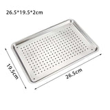 Stainless Steel Baking Sheet Tray, Perforated Cookie Pan and Food Serving Tray for Baking, 27 x 20 x 2.5 cm