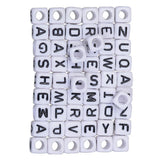 200 Pieces Mixed Square Acrylic Alphabet Beads, Large Hole Letter Charms for Bracelets Necklaces and Jewelry Making, 6 mm