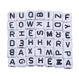 200 Pieces Mixed Square Acrylic Alphabet Beads, Large Hole Letter Charms for Bracelets Necklaces and Jewelry Making, 6 mm