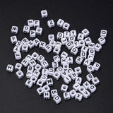 200 Pieces Mixed Square Acrylic Alphabet Beads, Large Hole Letter Charms for Bracelets Necklaces and Jewelry Making, 6 mm