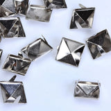 100 Pcs Pyramid Studs Spots Spikes Rivets for Punk Leathercraft DIY Biker Projects, 12 mm