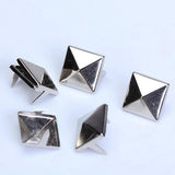 100 Pcs Pyramid Studs Spots Spikes Rivets for Punk Leathercraft DIY Biker Projects, 12 mm