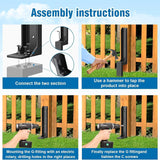 2 Piece Fence Post Repair Kit, Steel Brackets for Broken or Rotted Wooden Posts for Garden Yard Patio Fences