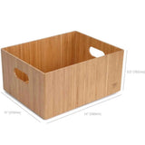 Bamboo Storage Box With Handles, Stackable Organizer Bin for Toys Bedding Clothes Closet Office Shelf, 14 x 11 x 6.5 in In Australia - Darrahopens