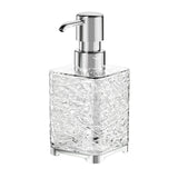 Clear Gray Foaming Soap Dispenser, Refillable Plastic Pump Bottle for Bathroom and Kitchen, 6.1 x 2.67 in