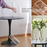 Acrylic Cylinder Vase, Tall Unbreakable Plastic Hurricane Vase for Wedding Bouquet Centerpieces