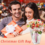 Clear Flower Bouquet Bags With Handles, Large Transparent Florist Gift Packaging for Wedding Birthday and Valentines Day
