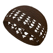 Coffee Kufi Hat for Men, Breathable Openwork Knit Summer Sun Beach Cap, One Size In Australia - Darrahopens