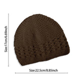Coffee Kufi Hat for Men, Breathable Openwork Knit Summer Sun Beach Cap, One Size