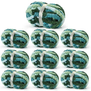 10 Pack Blue White Chunky Chenille Yarn, Super Bulky Variegated Blanket Yarn for Crochet and Hand Knitting, 25m, 70.5 oz In Australia - Darrahopens