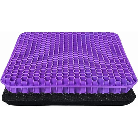 Gel Seat Cushion for Long Sitting, Double Thick Cooling Office Chair Car Wheelchair Pad for Back Hip Sciatica and Tailbone Relief