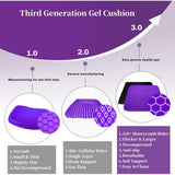 Gel Seat Cushion for Long Sitting, Double Thick Cooling Office Chair Car Wheelchair Pad for Back Hip Sciatica and Tailbone Relief